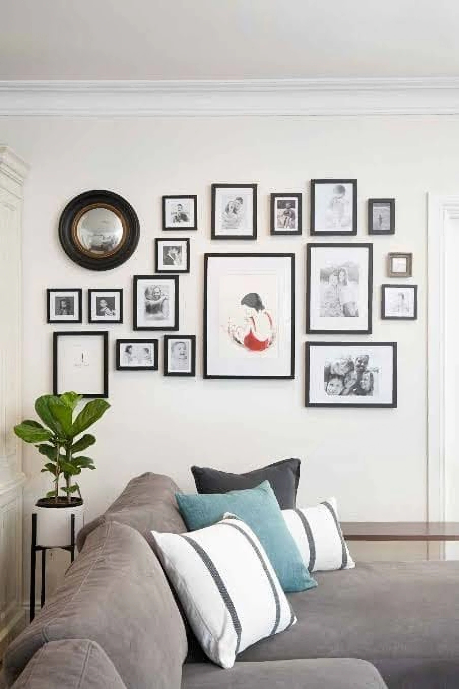 Living room gallery wall